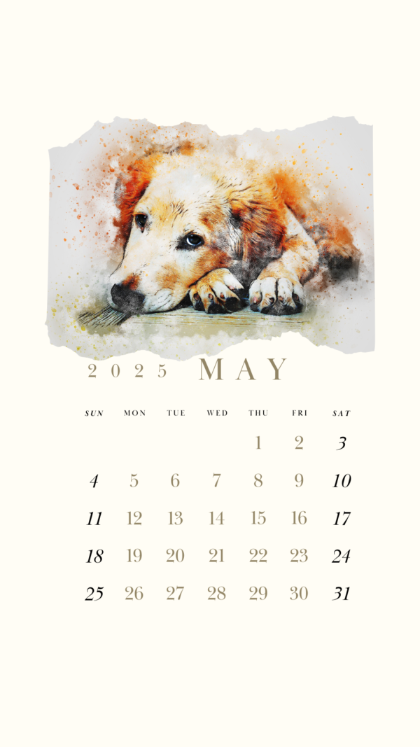 2025 Dog-themed Printable Calendar - Image 4