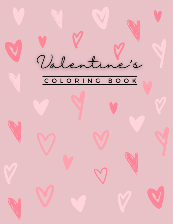 25+ Valentine coloring pages printable|  V-Day colouring sheet | Instant Download