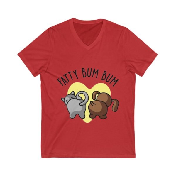 Funny Cat V-Neck Tee - 'Fatty Bum Bum' Graphic Shirt for Cat Lovers - Image 23