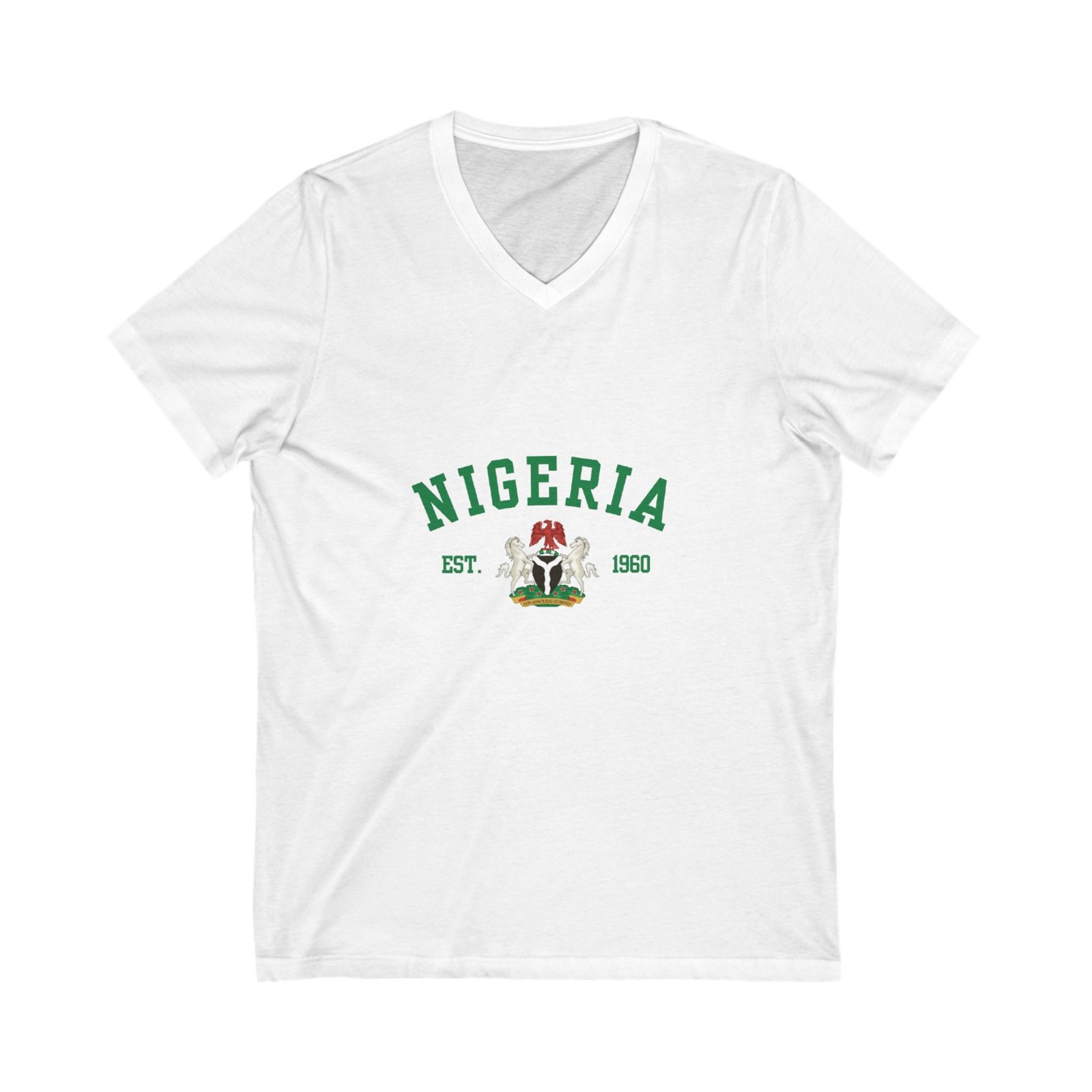 V-Neck Unisex Tee with Nigerian Design | Unisex T-Shirt, Casual Gift, Summer Wear, Everyday Comfort | Orders in USD