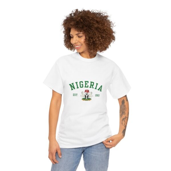 Nigeria Unisex Heavy Cotton Tee - Nostalgic Heritage Shirt, Great Gift for Independence Day, Casual Wear, Travel, Memory Tee | Orders in USD - Image 2