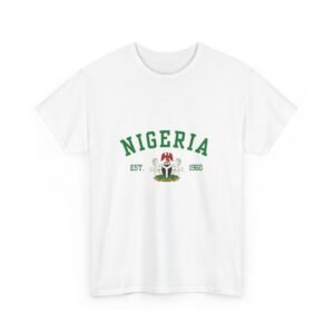 Nigeria Unisex Heavy Cotton Tee - Nostalgic Heritage Shirt, Great Gift for Independence Day, Casual Wear, Travel, Memory Tee | Orders in USD